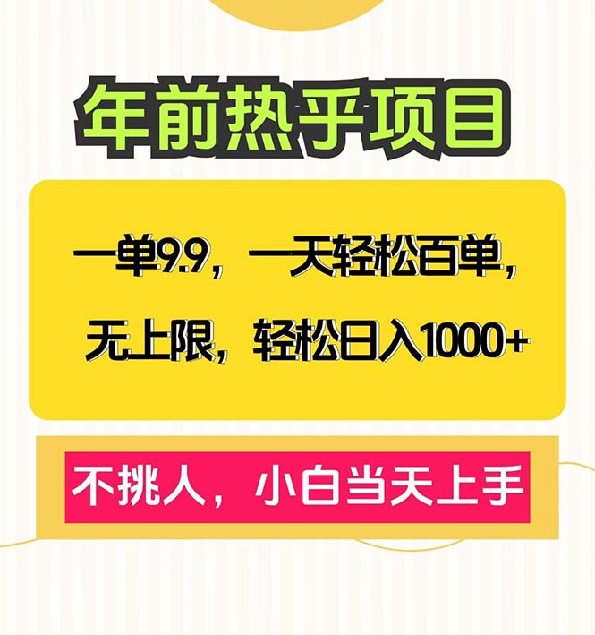 （13795期）一单9.9，一天百单无上限，不挑人，小白当天上手，轻松日入1000+-七量思维