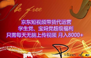 京东短视频带货代运营，学生党、宝妈党超级福利，只需每天无脑上传视频，月入8000+【仅揭秘】-七量思维