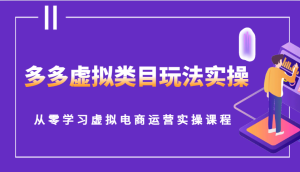 多多虚拟类目玩法实操,从零学习虚拟电商运营实操课程-七量思维