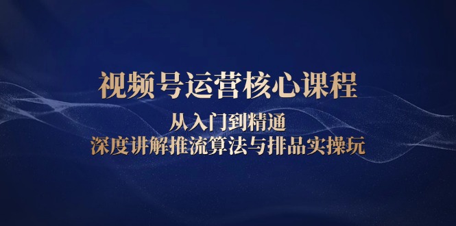 （13863期）视频号运营核心课程，从入门到精通，深度讲解推流算法与排品实操玩-七量思维