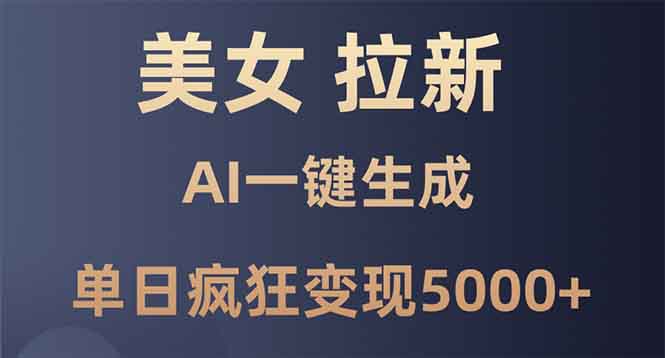 （13866期）美女暴力拉新，通过AI一键生成，单日疯狂变现5000+，纯小白一学就会！-七量思维