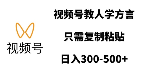 视频号教人学方言，只需复制粘贴，日入多张-七量思维