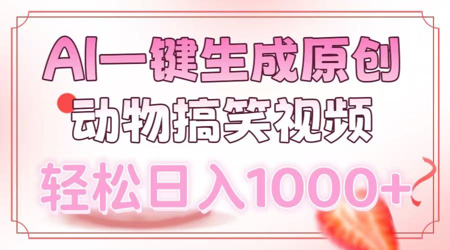 （13884期）AI一键生成原创动物搞笑视频，轻松日入1000+-七量思维