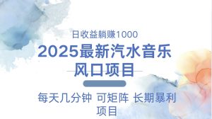 (13894期)2025最新汽水音乐躺赚项目 每天几分钟 日入1000+-七量思维