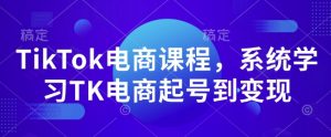 TikTok电商课程,系统学习TK电商起号到变现-七量思维