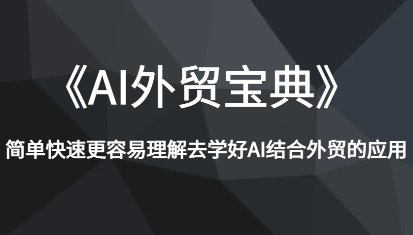 《AI外贸宝典》简单快速更容易理解去学好AI结合外贸的应用-七量思维