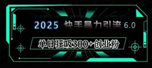 2025年快手6.0保姆级教程震撼来袭,单日狂吸300+精准创业粉-七量思维