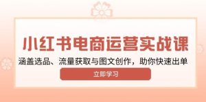 小红书变现运营实战课，涵盖选品、流量获取与图文创作，助你快速出单-七量思维