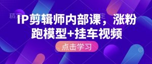 IP剪辑师内部课,涨粉跑模型+挂车视频-七量思维