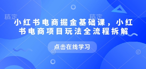 小红书电商掘金课，小红书电商项目玩法全流程拆解-七量思维