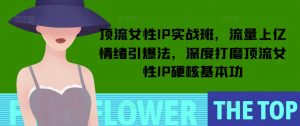 顶流女性IP实战班，流量上亿情绪引爆法，深度打磨顶流女性IP硬核基本功-七量思维