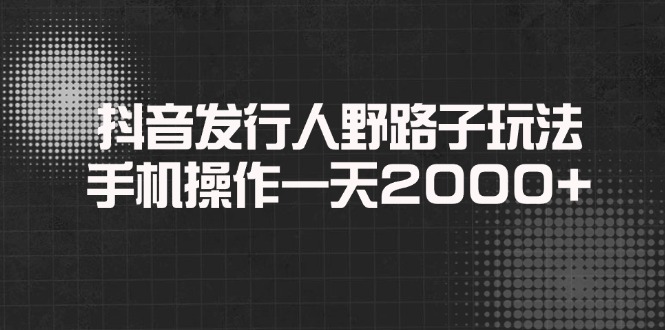 （14068期）抖音发行人野路子玩法，手机操作一天2000+-七量思维