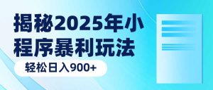 (14110期)揭秘2025年小程序暴利玩法:轻松日入900+-七量思维