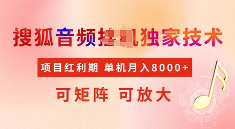 全网首发搜狐音频挂JI独家技术，项目红利期，可矩阵可放大，稳定月入8k-七量思维