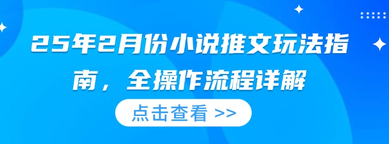 25年2月份小说推文玩法指南，全操作流程详解-七量思维