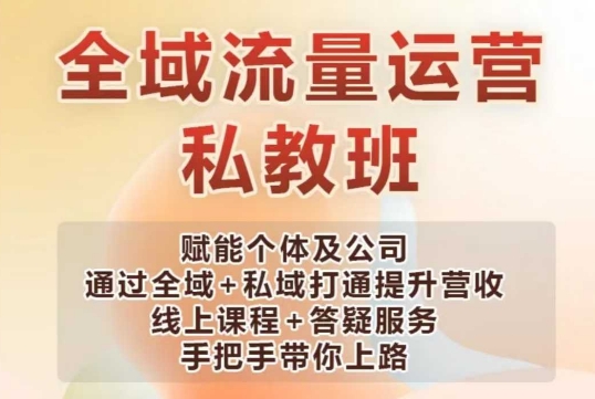 全域流量运营操盘课，赋能个体及公司通过全域+私域打通提升营收-七量思维