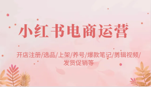 小红书电商运营：开店注册/选品/上架/养号/爆款笔记/剪辑视频/发货促销等-七量思维