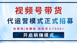 【视频号代运营】全程托管计划招募,躺赚模式,单月轻松变现7000+-七量思维