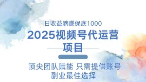 2025视频号代运营 日躺赚1000＋ 只需提供账号-七量思维