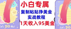 复制粘贴挣美金，0门槛，1天收入95美刀，3分钟学会，内部教程(首次公开)-七量思维
