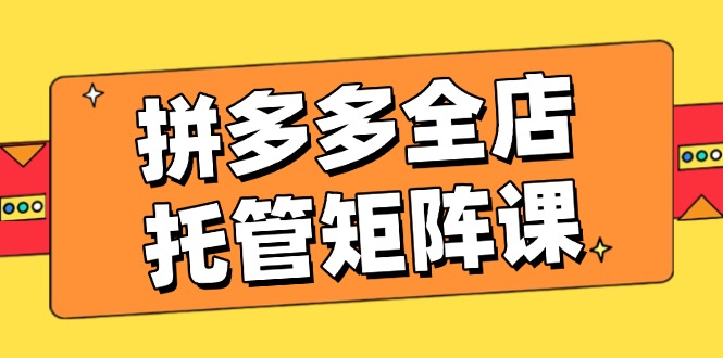 拼多多全店托管矩阵课，盈利动销玩法，高效计划设置，提升店铺效益-七量思维