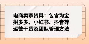 电商卖家资料:包含淘宝、拼多多、小红书、抖音等运营干货及团队管理方法-七量思维