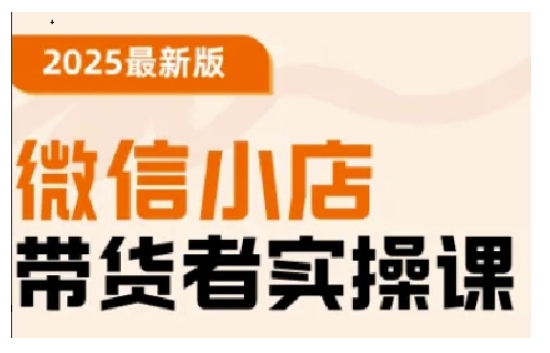 2025最新版微信小店带货者实操课，基础操作到高级运营技巧，快速上手-七量思维