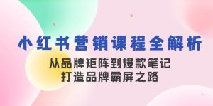 小红书营销课程全解析，从品牌矩阵到爆款笔记，打造品牌霸屏之路-七量思维