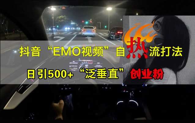 抖音EMO视频自热打法，日引500+“泛垂直”创业粉-七量思维