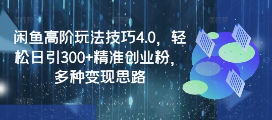 闲鱼高阶玩法技巧4.0，轻松日引300+精准创业粉，多种变现思路-七量思维