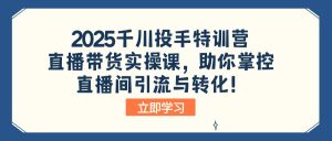 2025千川投手特训营:直播带货实操课,助你掌控直播间引流与转化!-七量思维