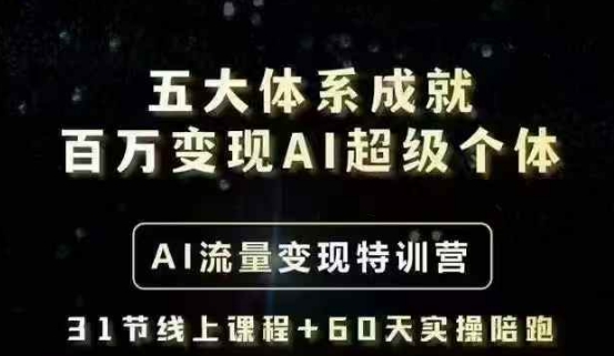 五大体系成就百万变现AI超级个体- AI流量变现特训营，一步一步教你一个人怎么年入百W-七量思维