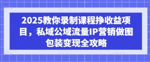 2025教你录制课程挣收益项目，私域公域流量IP营销做图包装变现全攻略-七量思维