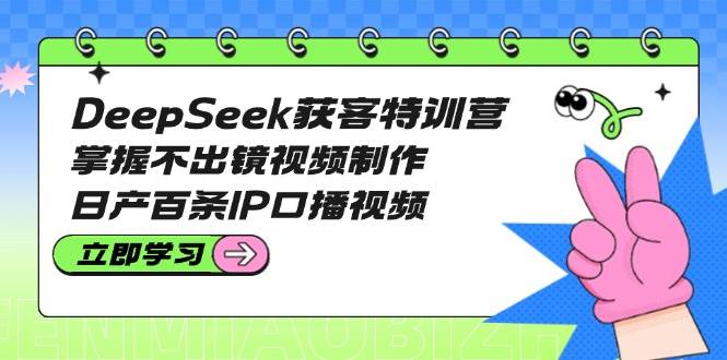 DeepSeek获客特训营：掌握不出镜视频制作，日产百条IP口播视频-七量思维