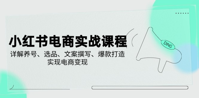小红书电商实战课程，详解养号、选品、文案撰写、爆款打造，实现电商变现-七量思维