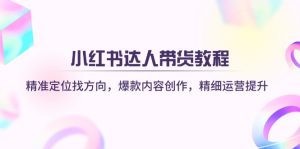 小红书达人带货教程:精准定位找方向,爆款内容创作,精细运营提升-七量思维