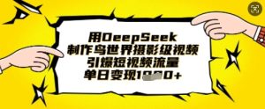 用DeepSeek制作鸟世界摄影级视频,引爆短视频流量,单日变现1k-七量思维