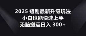 2025短剧最新升级玩法,小白也能快速上手,无脑搬运日入300+-七量思维