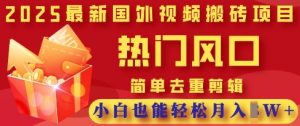 2025最新视频搬砖项目,热门风口,简单去重剪辑,小白也能轻松月入过W-七量思维