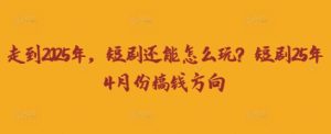 走到2025年，短剧还能怎么玩？短剧25年4月份搞钱方向-七量思维