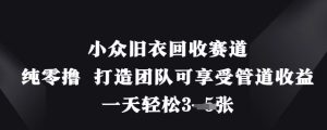 小众旧衣回收赛道，纯零撸 打造团队可享受管道收益，一天轻松3张-七量思维