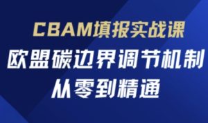 CBAM填报实战课，欧盟碳边界调节机制，从零到精通-七量思维