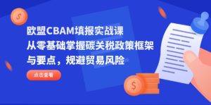 欧盟CBAM填报实战课，从零基础掌握碳关税政策框架与要点，规避贸易风险-七量思维