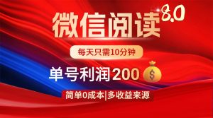 微信阅读8.0玩法！！0撸，没有任何成本有手就行，一天利润200+-七量思维