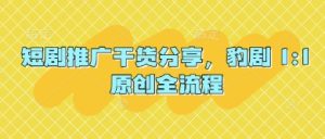 短剧推广干货分享，豹剧 1:1原创全流程-七量思维