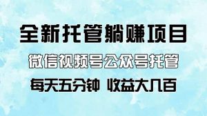 全新托管躺赚项目,微信视频号公众号托管代运营,每天五分钟,收益大几百-七量思维