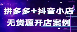 拼多多+抖音小店无货源开店案例-七量思维