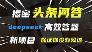 头条问答，刚出的新玩法！保证你没见过！用DeepSeek去高效答题，一个账…-七量思维