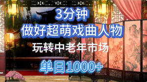 用Ai制作Q版戏剧人物手把手教你吃透中老年经济，5分钟一个成品，多渠道变现-七量思维