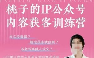 桃子IP公众号内容获客训练营(第3期)，一门让你公众号从0到商业闭环的课程-七量思维